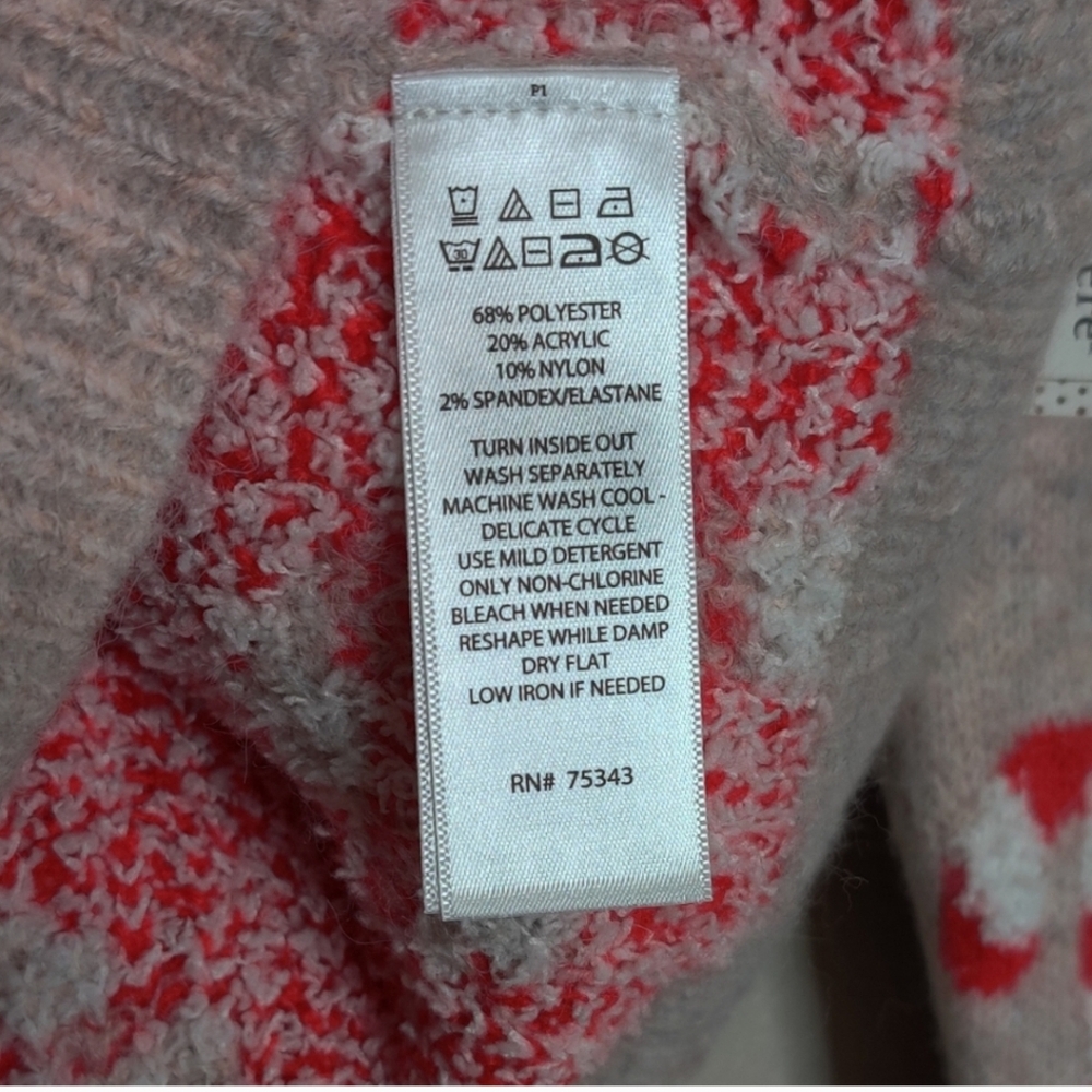 cupcakes & cashmere Tan Sweater with Red and White Candy Cane Pattern. - Picture 5 of 11